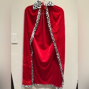Dalmatian Red Cape Costume Print Trim O/S